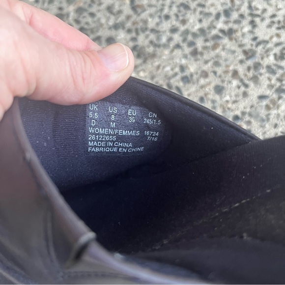 Clarks Collection Soft Cushion Slip On Sandals Women 8 Navy Leather Casual - Picture 8 of 8